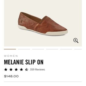 Frye Melanie Slip On Leather Flats in Chestnut Brown